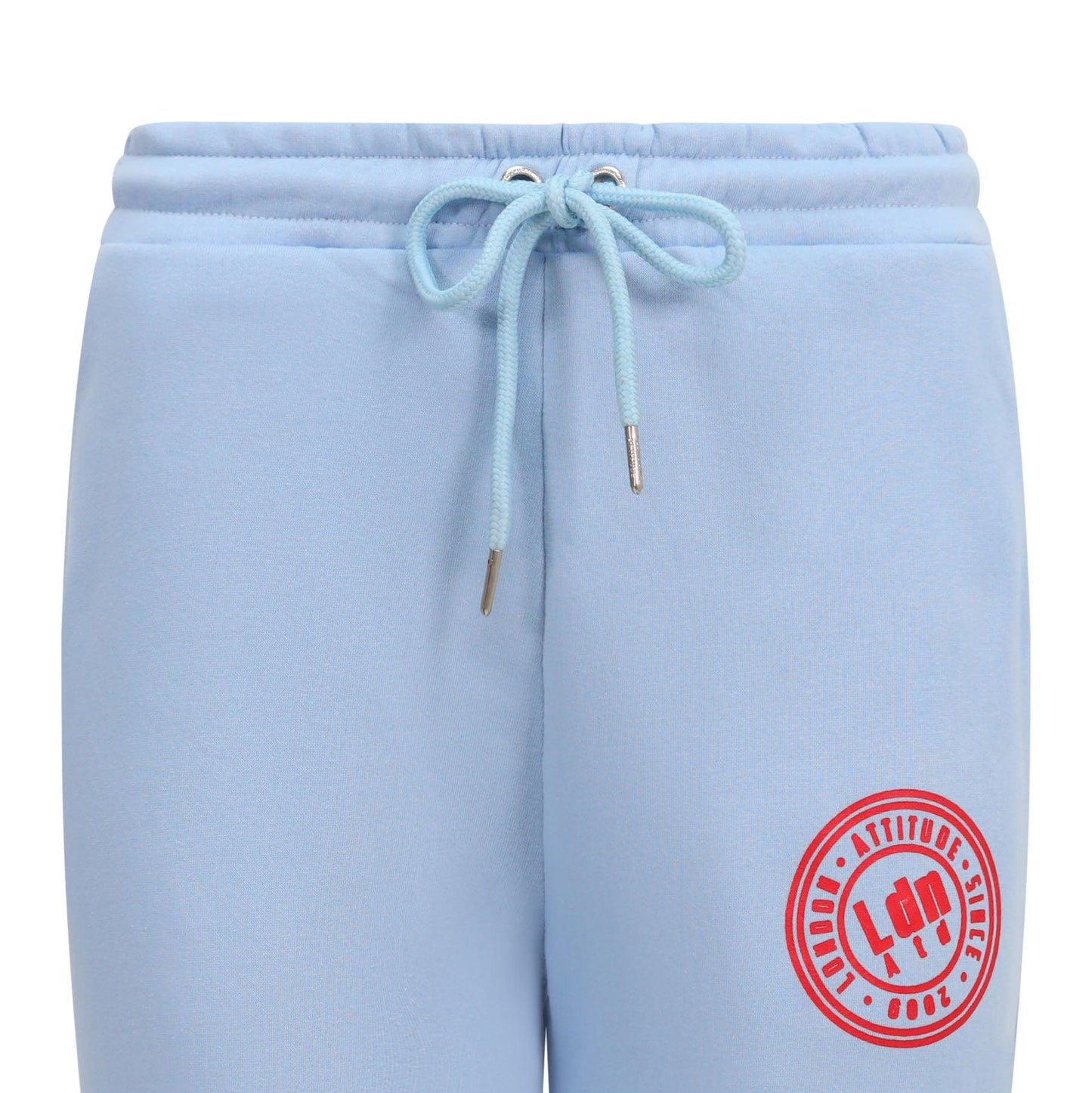 Women's High-Waist Joggers with Logo Print Sky Blue - London Attitude