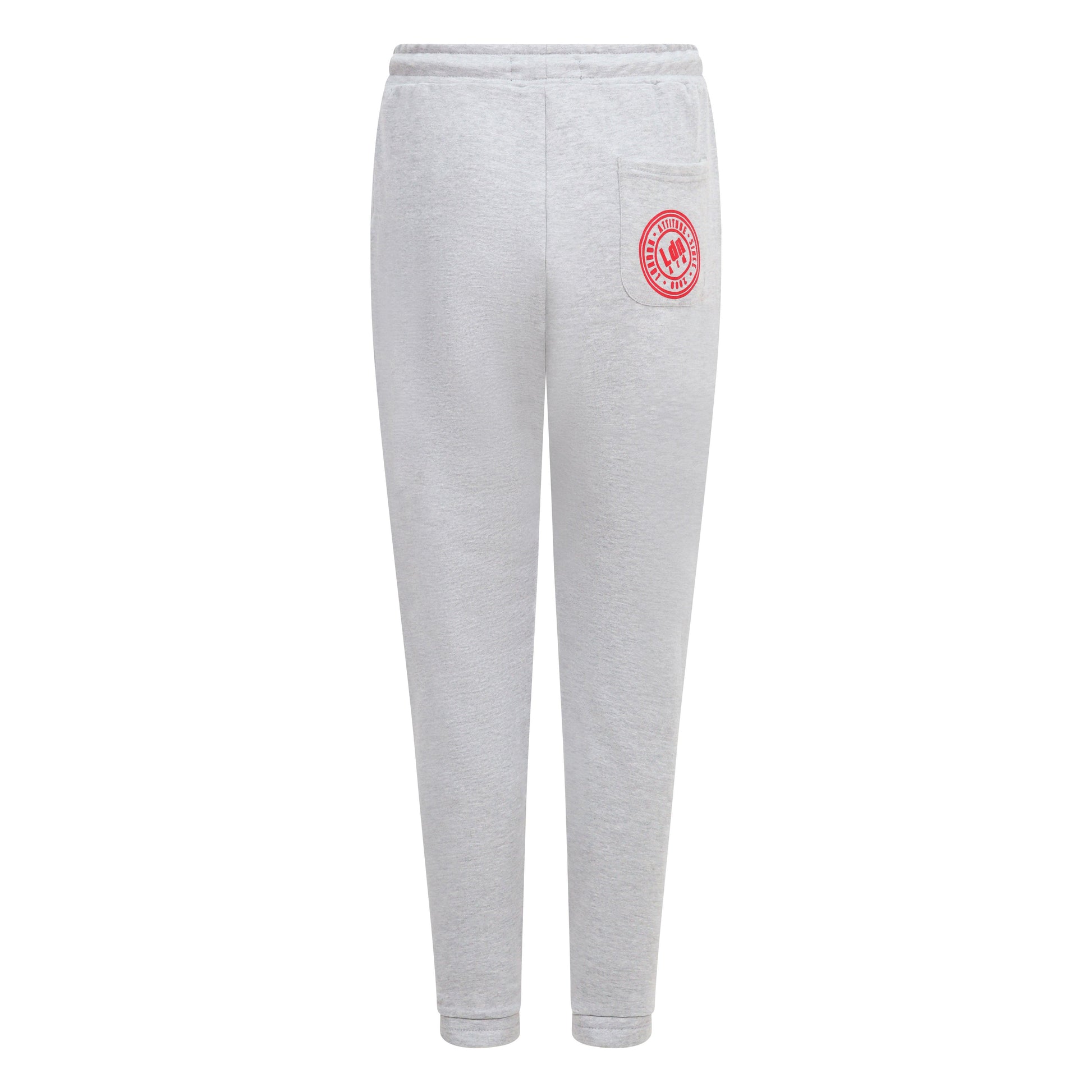 Women's High-Waist Joggers with Logo Print Grey - London Attitude