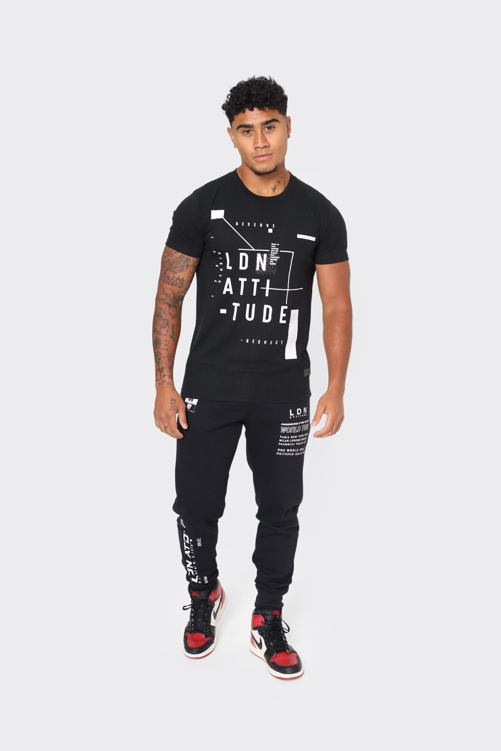 LDN Attitude Graphic T-shirts in Black