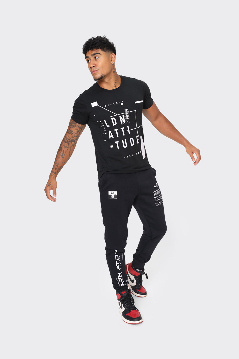 LDN Attitude Graphic T-shirts in Black