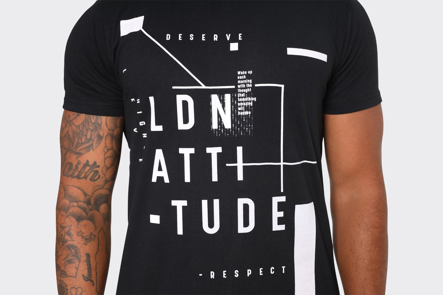 LDN Attitude Graphic T-shirts in Black