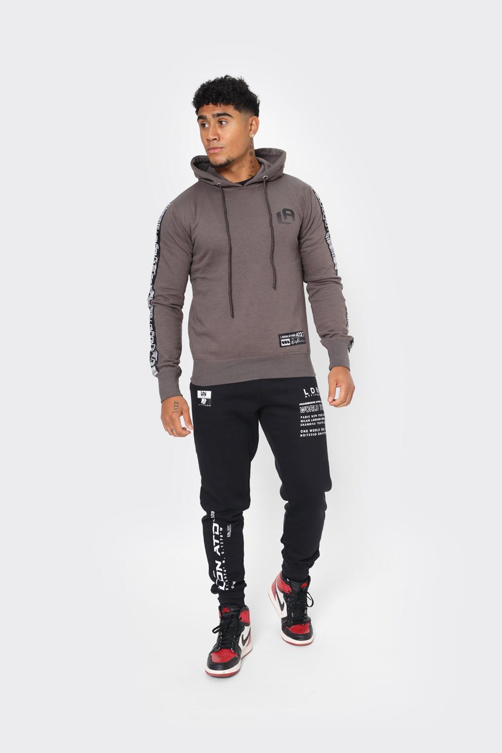 Men's Cityscape Hoodie with Taped Sleeve - London Attitude