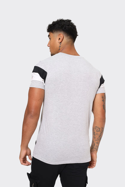 Men's Grey London Attitude T-Shirt with Stripe Graphic