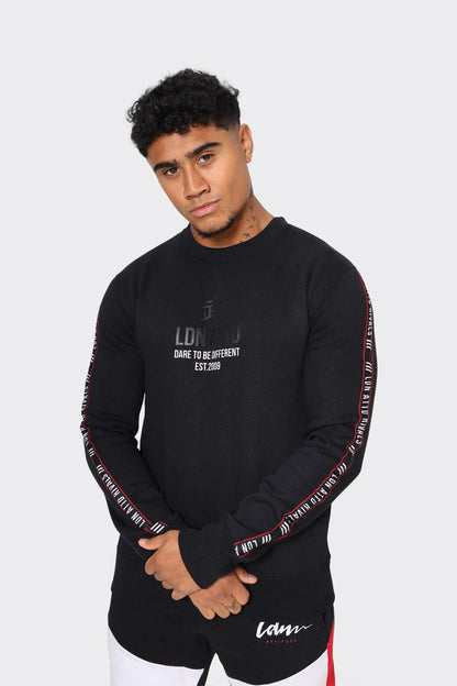 London Attitude "Dare to Be Different" Sweatshirt with Sleeve Tape - London Attitude