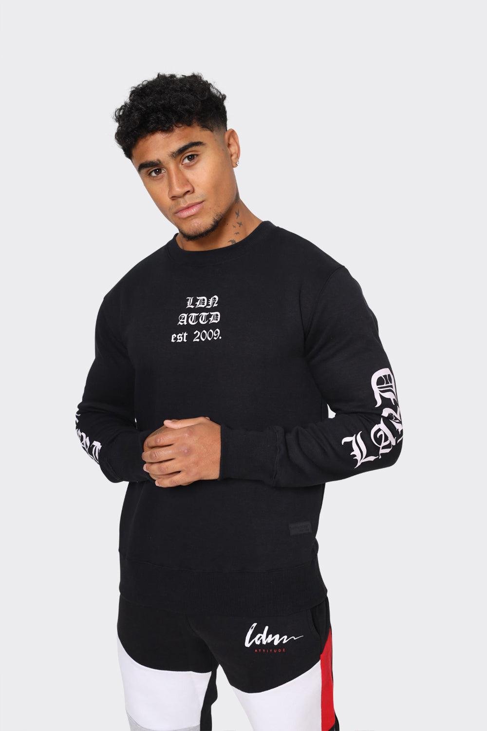 LDN ATD Logo Print Sweatshirt Black - London Attitude