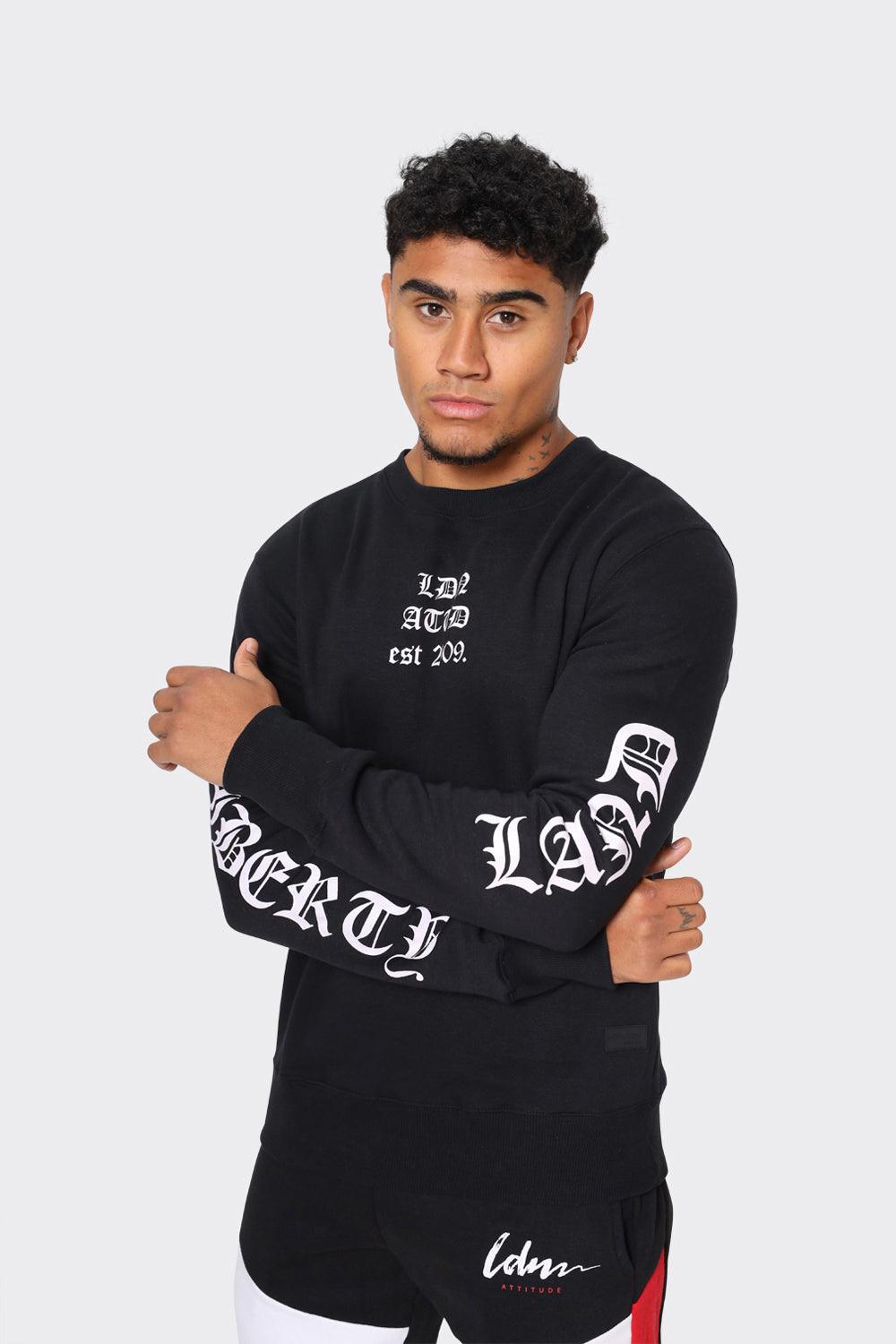 LDN ATD Logo Print Sweatshirt Black - London Attitude