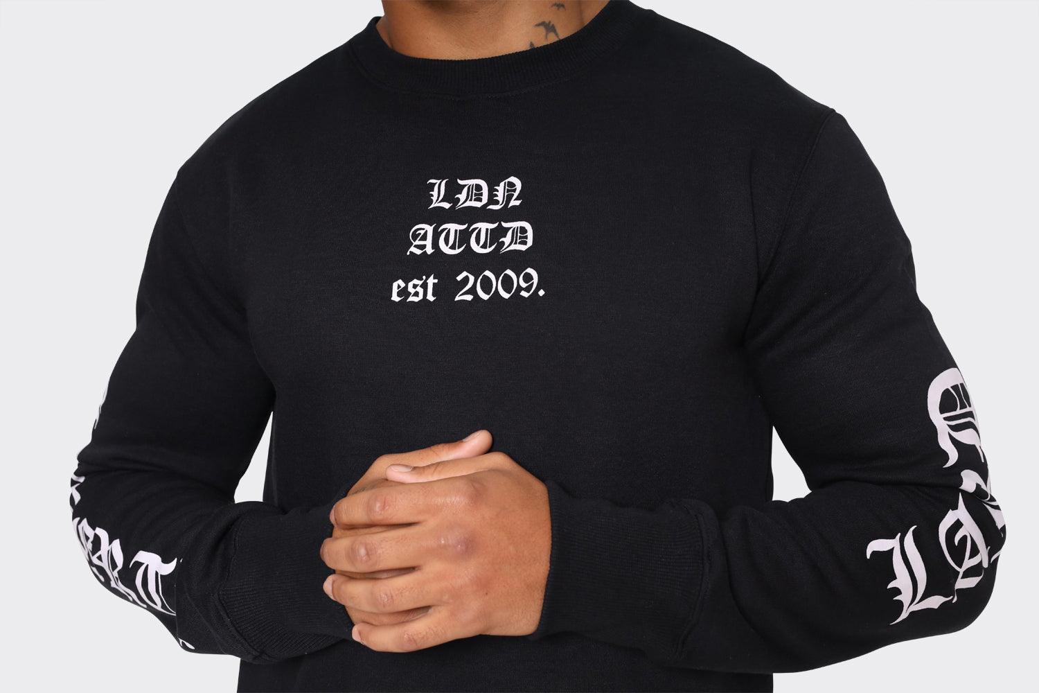 LDN ATD Logo Print Sweatshirt Black - London Attitude