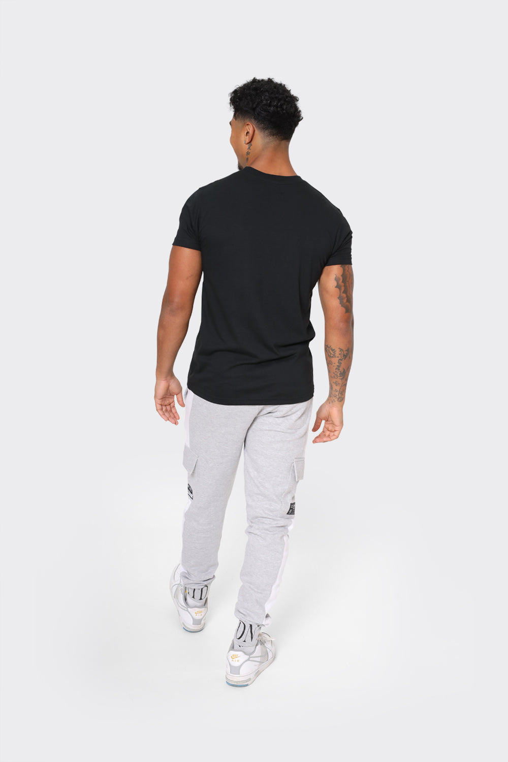 LDN Attitude Embossed Print T-Shirts in Black