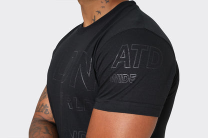 LDN Attitude Embossed Print T-Shirts in Black