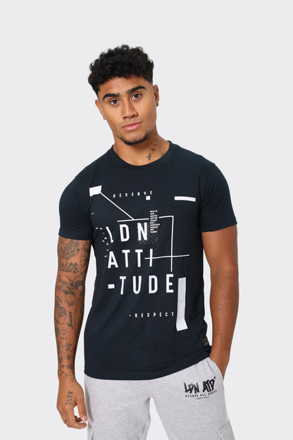 LDN Attitude Graphic Tee  in Dark Blue