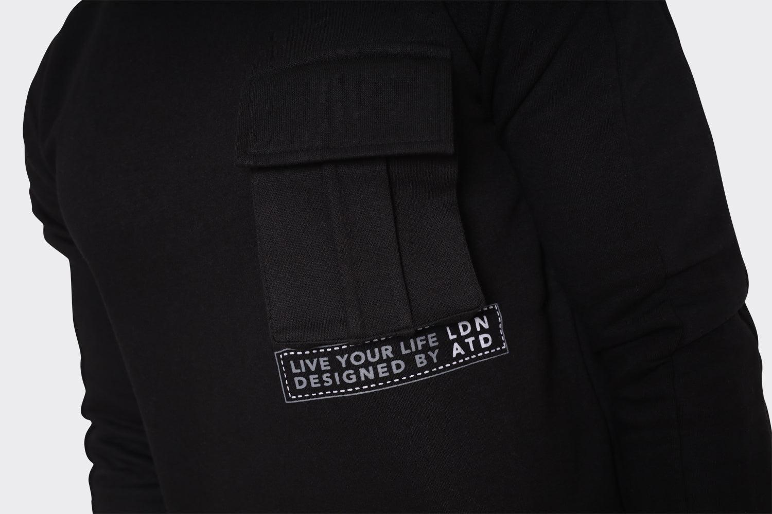 London Attitude Black Utility Pocket Sweatshirt - London Attitude