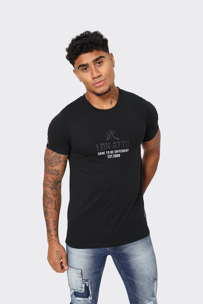 Men's LDN ATTD Black Crew Neck - "Dare to Be Different" Graphic T-Shirt