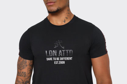 Men's LDN ATTD Black Crew Neck - "Dare to Be Different" Graphic T-Shirt