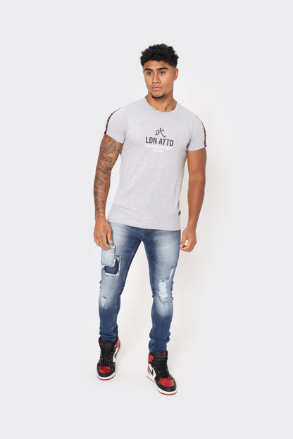 Men's LDN ATTD Grey Crew Neck - "Dare to Be Different" Graphic T-Shirt