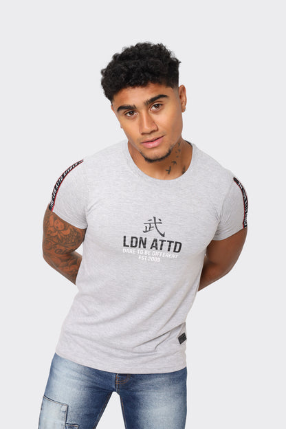 Men's LDN ATTD Grey Crew Neck - "Dare to Be Different" Graphic T-Shirt