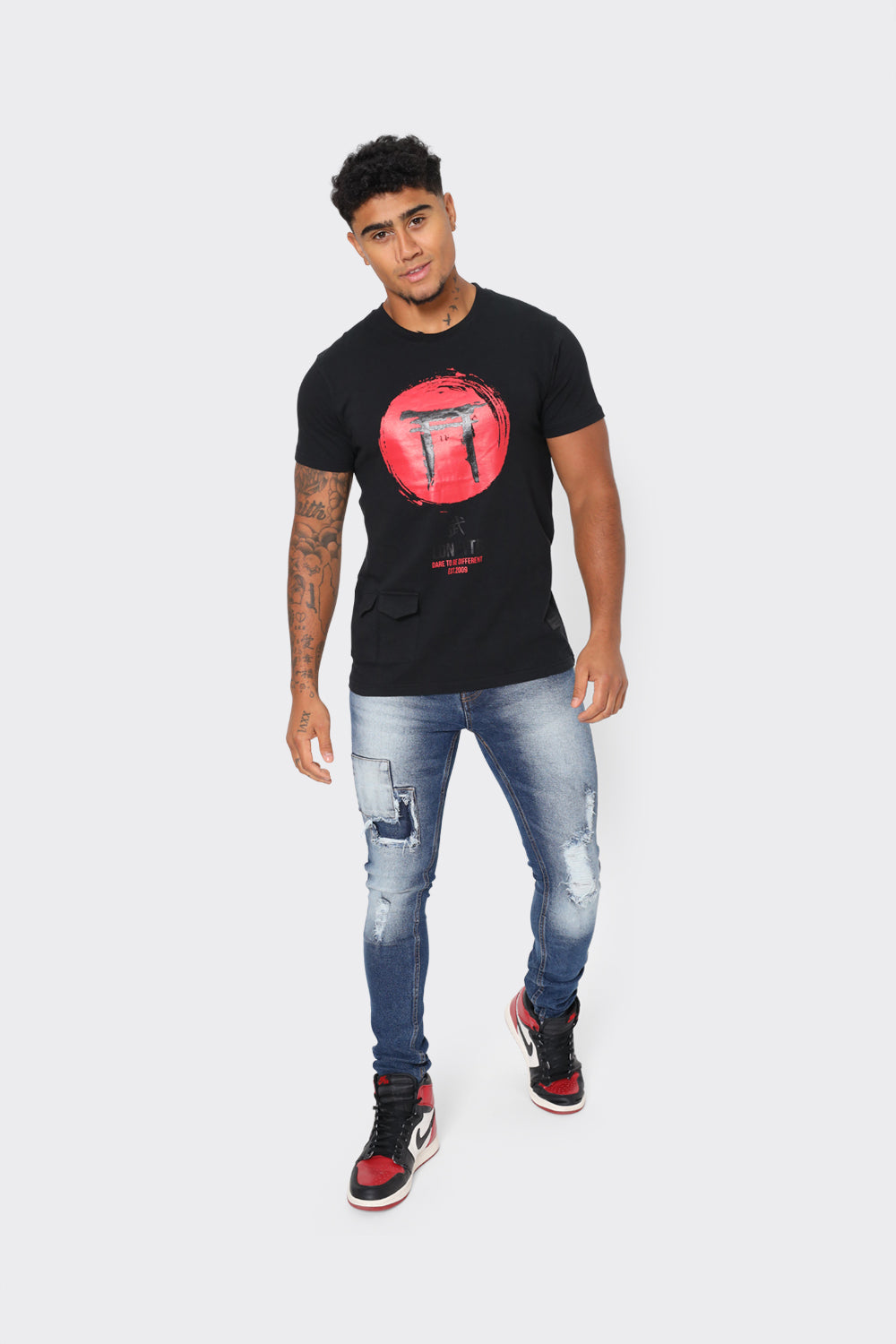 LDN ATTD Black T-Shirt with Red Torii Gate Graphic