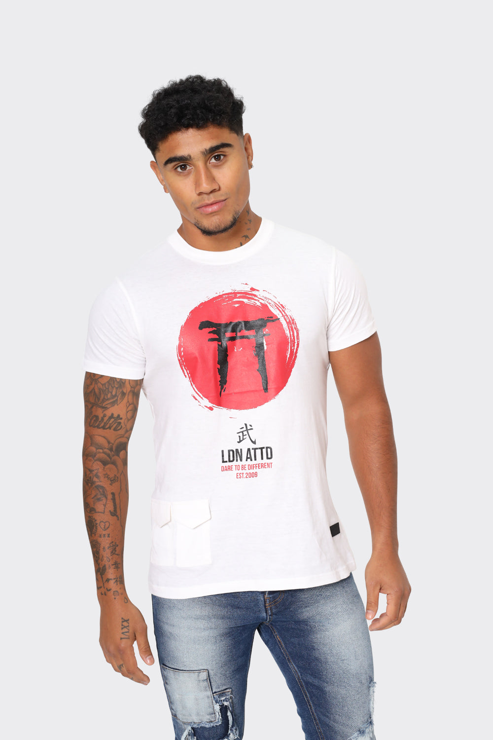 LDN ATTD White T-Shirt with Red Torii Gate Graphic