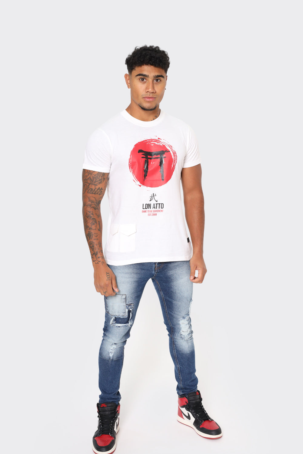 LDN ATTD White T-Shirt with Red Torii Gate Graphic