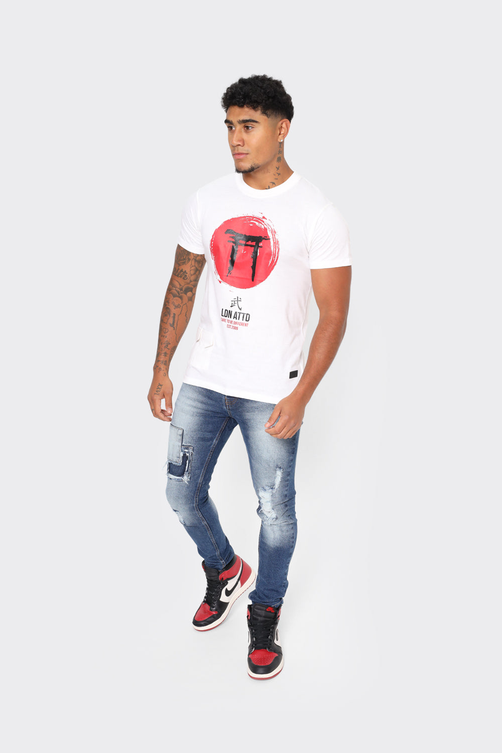 LDN ATTD White T-Shirt with Red Torii Gate Graphic