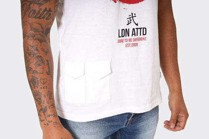 LDN ATTD White T-Shirt with Red Torii Gate Graphic