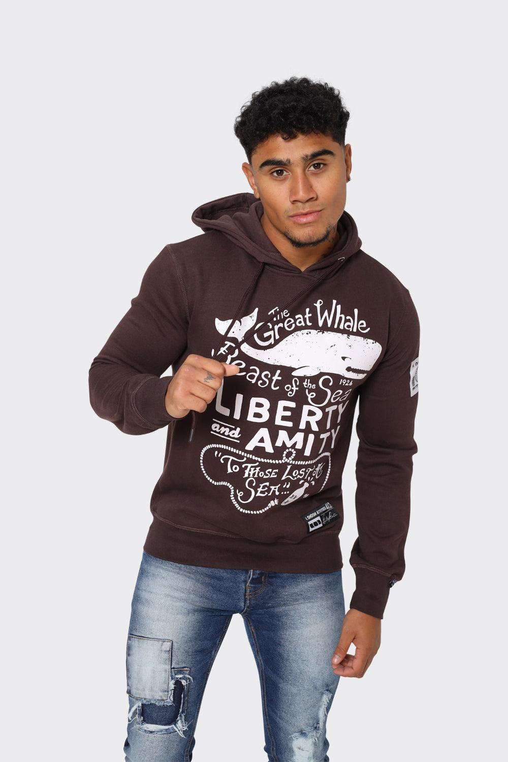 Nautical Whale Graphic Print Hoodie - London Attitude