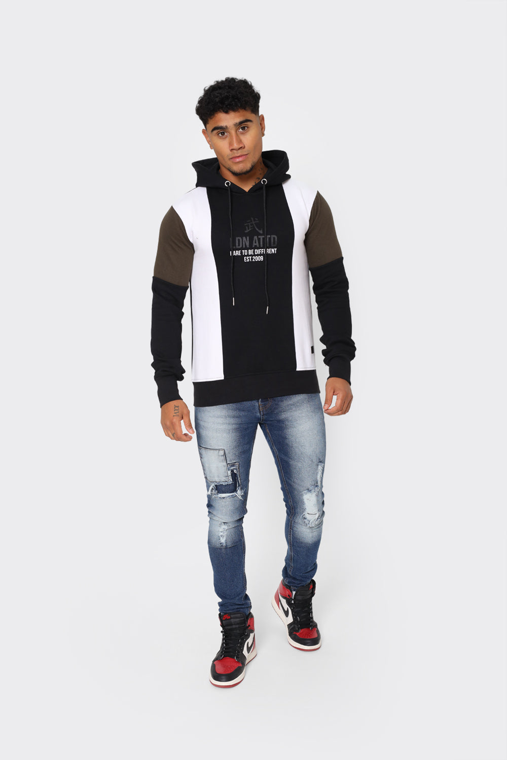 Men's Color block London Attitude  Hoodie – 'Dare to Be Different' Graphic Print