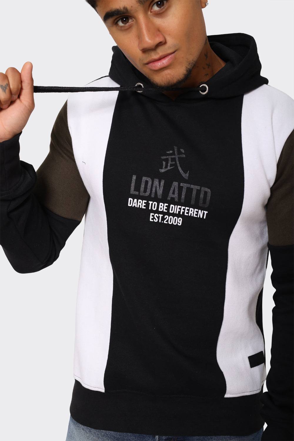 Men's Color block London Attitude  Hoodie – 'Dare to Be Different' Graphic Print