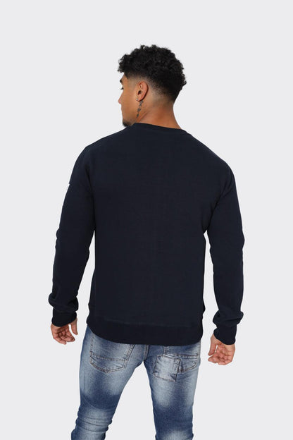 Navy Industrial-Inspired Graphic Sweatshirt - London Attitude