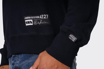 Navy Industrial-Inspired Graphic Sweatshirt - London Attitude