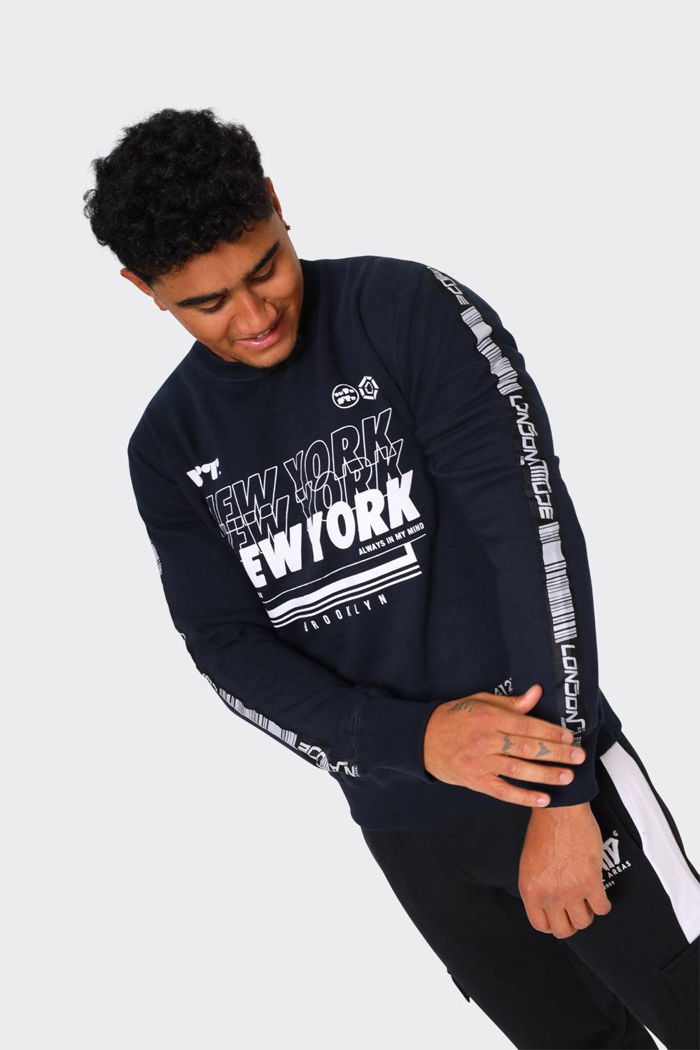 "New York Brooklyn" Sweatshirt Dark Blue - London Attitude