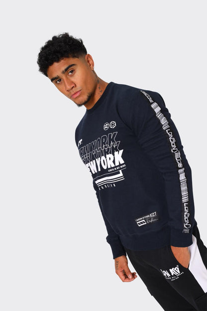 "New York Brooklyn" Sweatshirt Dark Blue - London Attitude