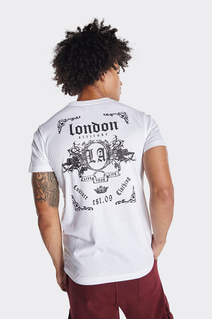 London Attitude Graphic Print T-Shirts in White