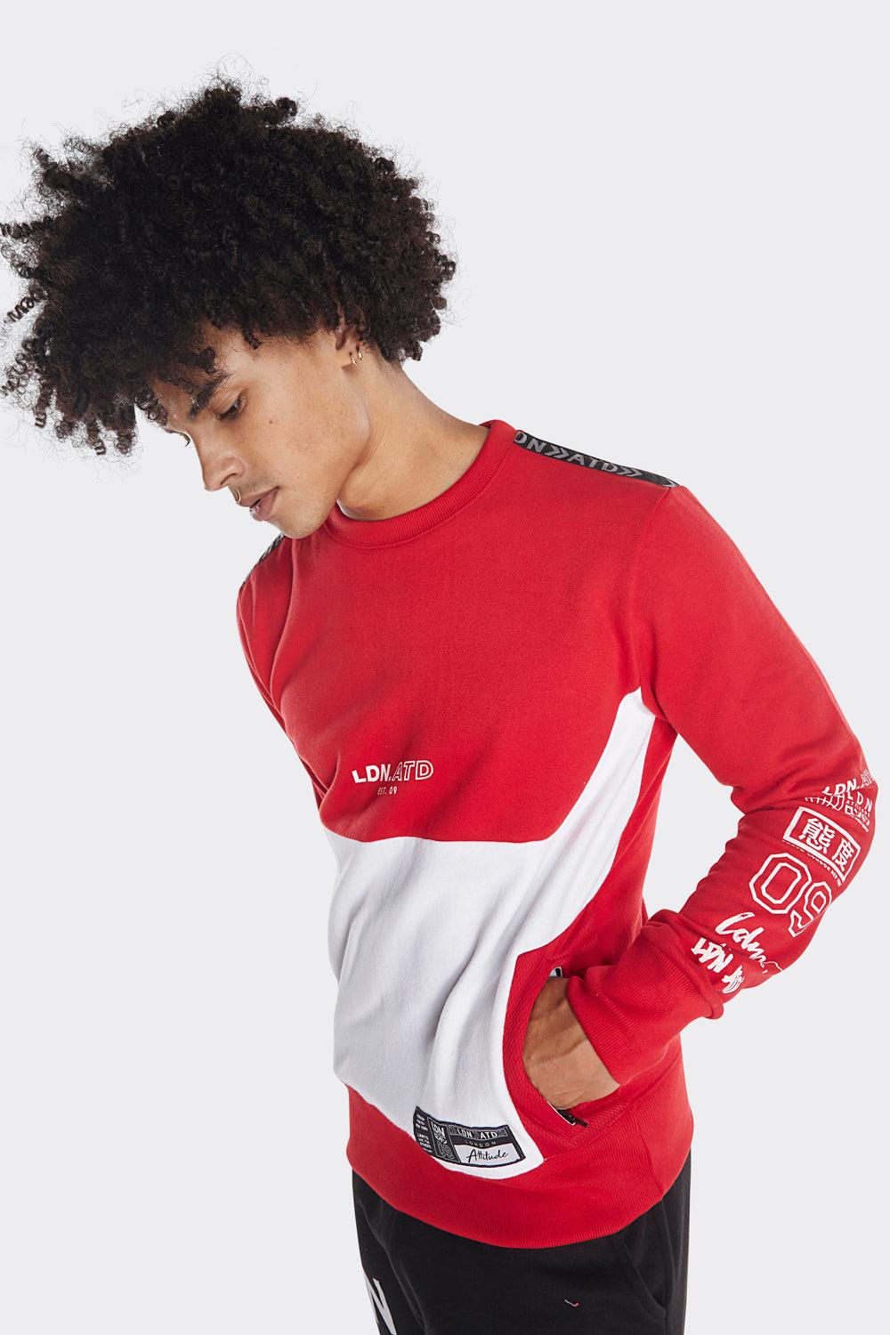 London Attitude Cut & Sew Printed Sweatshirt with Zipper Pocket - London Attitude